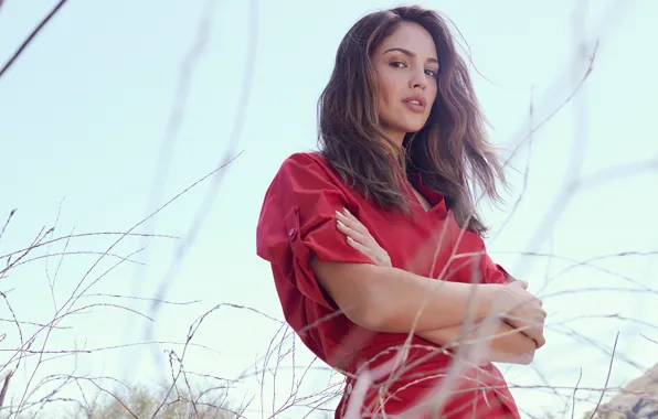 The sky, look, girl, pose, beautiful, Eiza Gonzalez