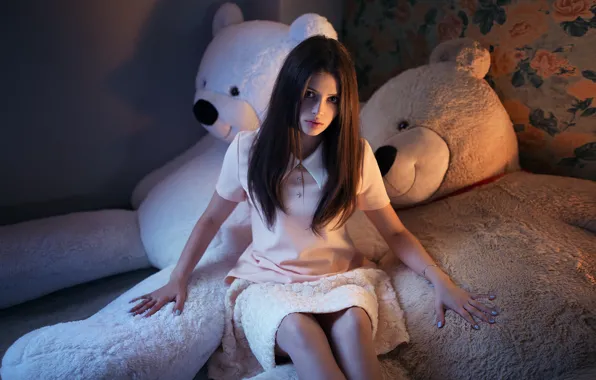 Girl, Model, Beauty, Fashion, Karina, Nice, Teddy, Bears