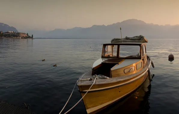 Picture yacht, Switzerland, Switzerland, Lake Geneva, Montreux, Lake Geneva, Montreux