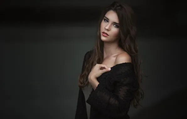 Look, pose, background, model, hand, portrait, makeup, dress
