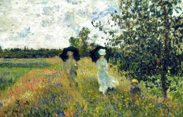 Picture nature, picture, Claude Monet, The walk at Argenteuil