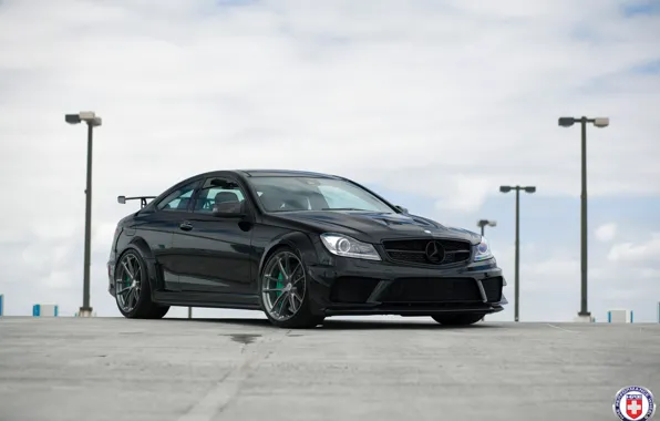 Picture Mercedes, AMG, Black, Series, C63, HRE