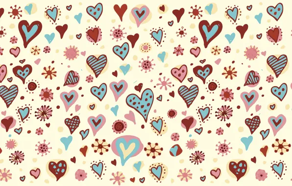 Picture holiday, heart, vector, texture, heart, drawings, hearts, widescreen Wallpaper