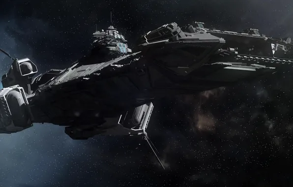 Picture Star Citizen, flight, RSI Bengal, starship, space, stars
