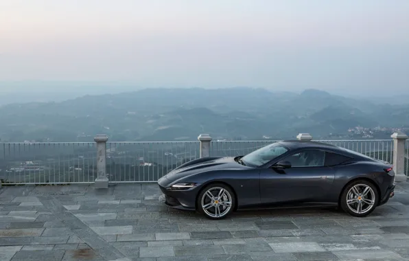 Coupe, Ferrari, side view, Roma, 2020