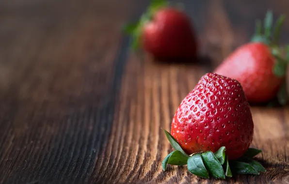 Berries, background, Board, food, strawberry, three, wooden, trio