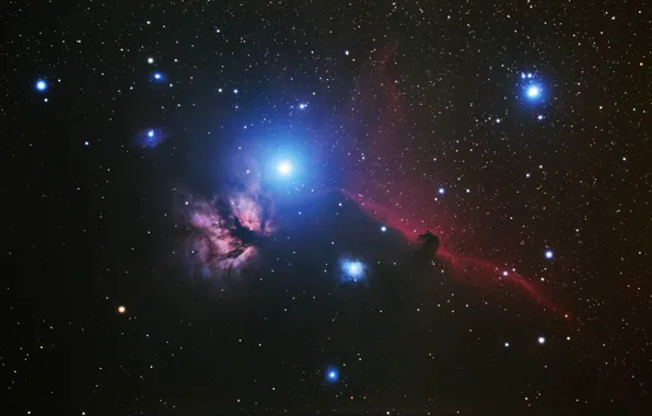 Space, Flame, Horse Head, nebula