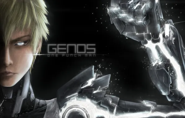 Picture metal, hand, art, guy, Android, Geno