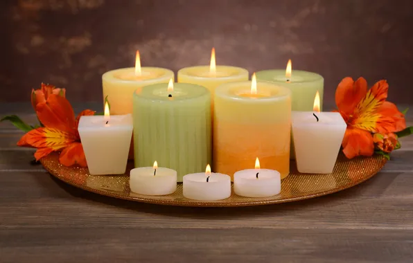 Flowers, candles, petals