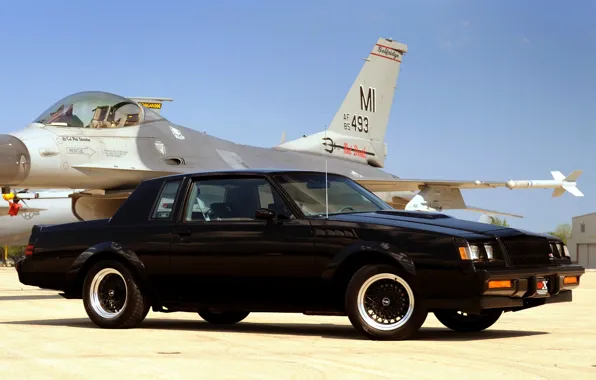 The sky, black, fighter, Buick, the plane, the front, Buick, 1987