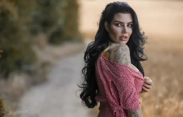 Girl, tattoo, Jack Russell