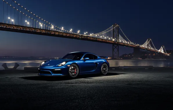 Picture 911, Porsche, Car, Blue, Front, Bridge, Night, Sport