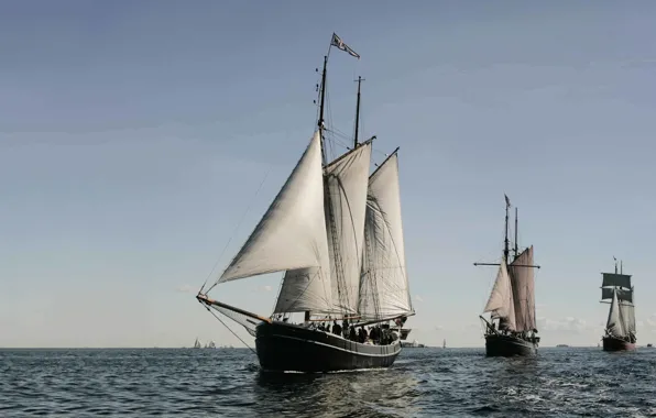 The ocean, ships, parade, sailing, Danish Tall Ships from United Sailing Ships, Danish sailing vessels, …