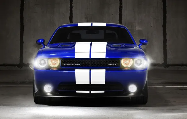 Strip, Auto, Blue, Light, Dodge, Dodge, Challenger, Lights