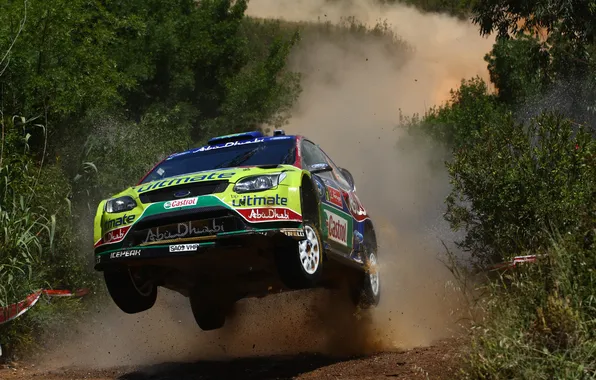 Jump, dust, ford, rally, rally, Portugal, wrc, focus