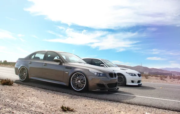 Picture BMW, White, E60, Brown