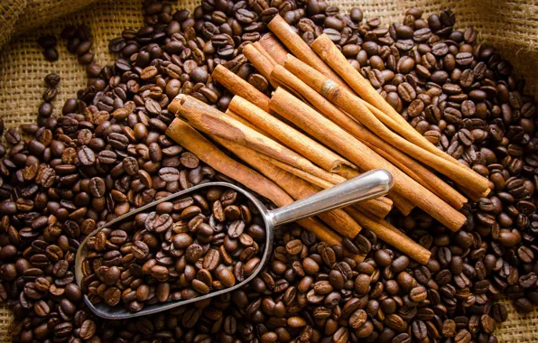 Coffee, grain, cinnamon