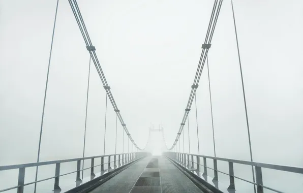Picture bridge, fog, perspective