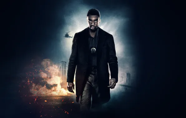 Thriller, action, poster, police, Chadwick Boseman, Chadwick Bosman, 21 bridges, 21 Bridges