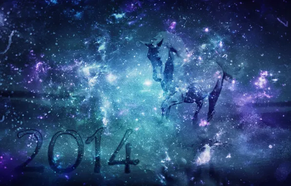 Space, horse, new year, space, new year, horse