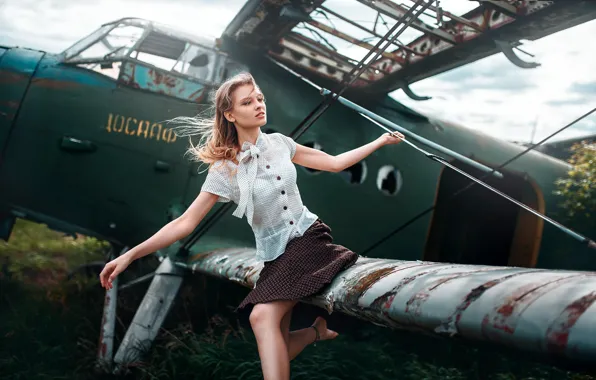 Picture Girl, the plane, Anastasia, Max Kuzin