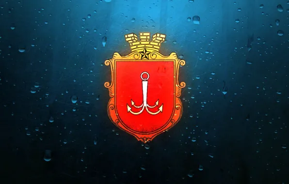 Drops, Background, Coat of arms, Odessa