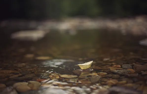 Water, paper, boat