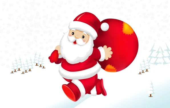 Holiday, vector, art, Santa Claus, children's, winter. New year