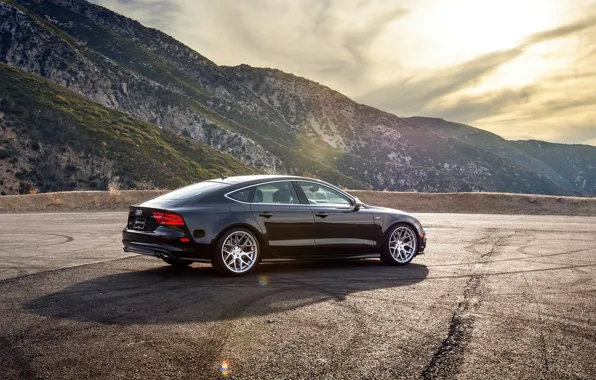 Mountains, Audi, Audi, black, wheels, black, rearside