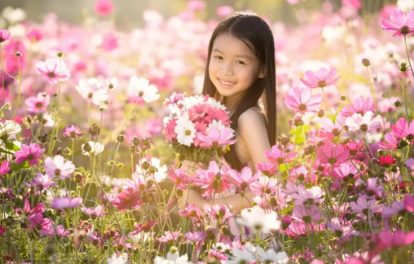 Picture summer, flowers, mood, girl