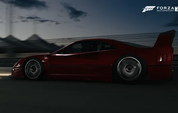 HDR, Ferrari, F40, Night, Game, Competition, FM7, UHD