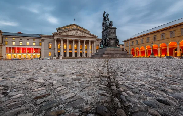 Germany, Munich, monument, Germany, Munich, National Theatre, Square Of Max Joseph, National theatre