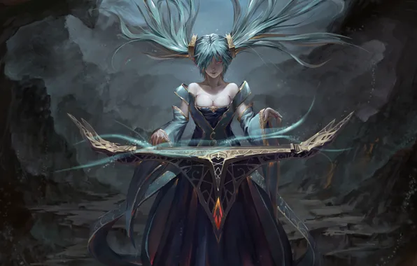 Look, girl, magic, art, league of legends, sona