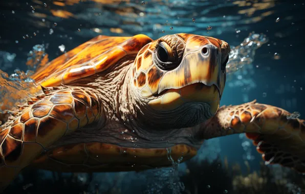 Sea, turtle, sea turtle, AI art, neural network