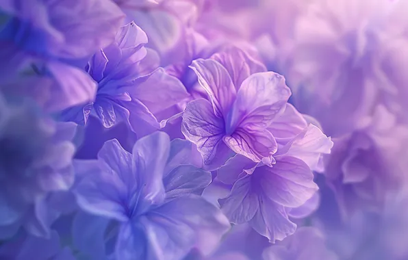 Flower, macro, light, blur, petals, a lot, inflorescence, lilac