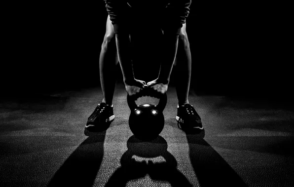 Picture man, pose, workout, shades, crossfit, kettlebell