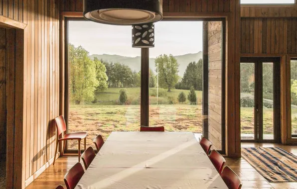 Room, interior, dining room, Chile, Lake House In Curacautin