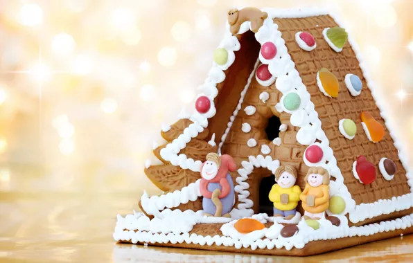 Holiday, new year, cookies, figures, dessert, sweet, bokeh, delicious