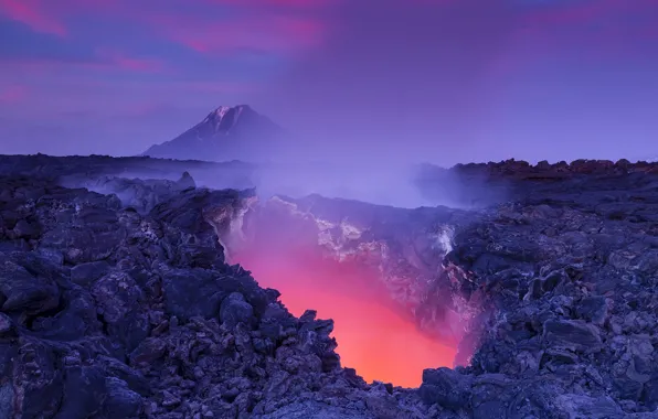 Light, mountains, rocks, couples, lava, magma