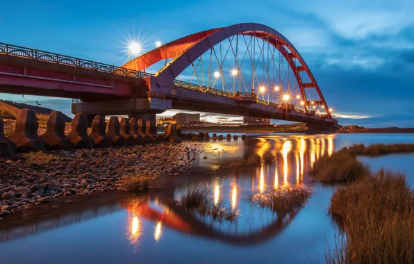 The sky, bridge, river