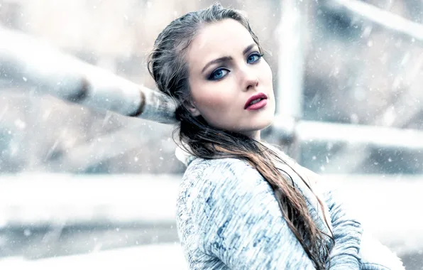 Girl, snow, makeup, Frozen, Alessandro Di Cicco