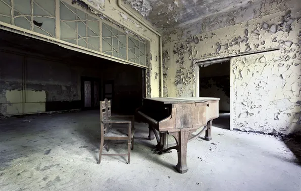 Picture music, hall, piano