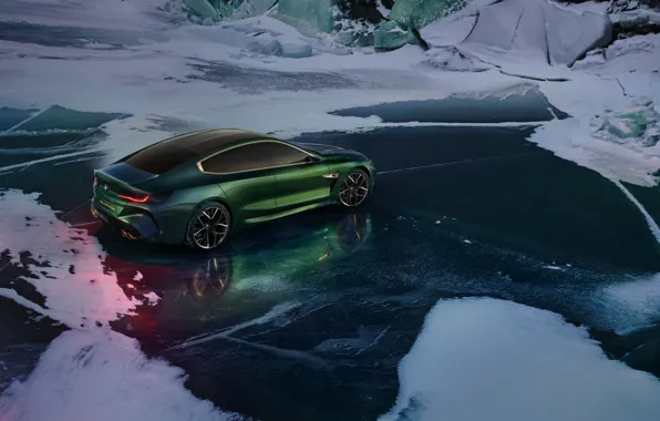 Snow, coupe, ice, BMW, frost, 2018, M8 Gran Coupe Concept