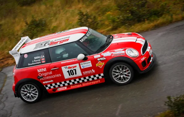 Red, Road, Mini Cooper, Car, WRC, Rally, Rally, MINI