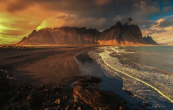 Sea, wave, sunset, sunrise, the ocean, ocean