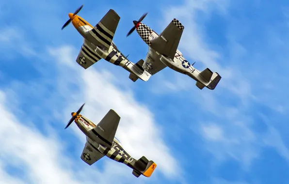 Flight, Mustang, fighters, P-51