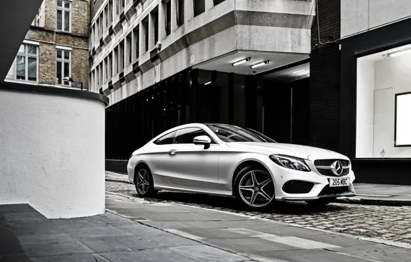 Picture white, Mercedes-Benz, Mercedes, AMG, Coupe, C-Class, C205