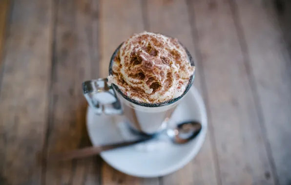 Coffee, food, cream, Cup, drink, cinnamon, foam