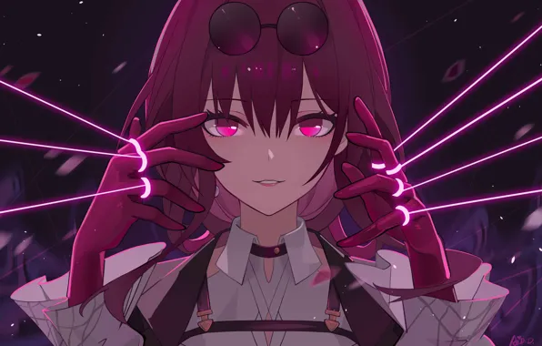 Look, face, pose, smile, hands, glasses, thread, Honkai Star Rail