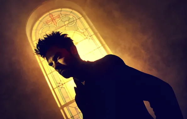 Horror, yellow, cross, man, window, supernatural, AMC, church